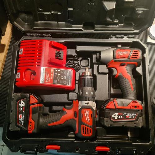 Milwaukee M18 klopboormachine en slagschroevendraaier - Pow, Doe-het-zelf en Bouw, Gereedschap | Boormachines, Gebruikt, Boormachine