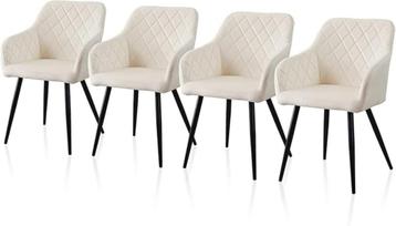 Set van 4 fluwelen eetkamerstoelen beschikbaar voor biedingen