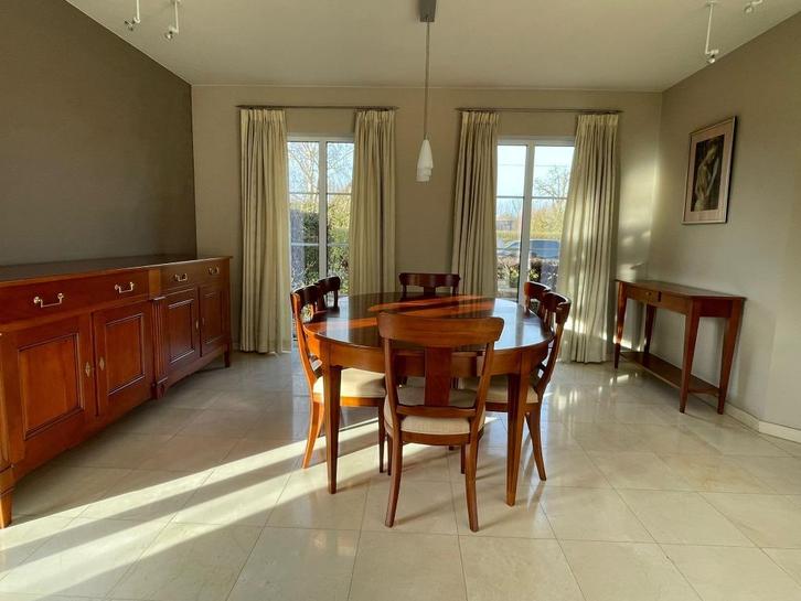 Eettafel + stoelen, dressoir & decoratiekast, Huis en Inrichting, Tafels | Eettafels, Zo goed als nieuw, 150 tot 200 cm, 100 tot 150 cm