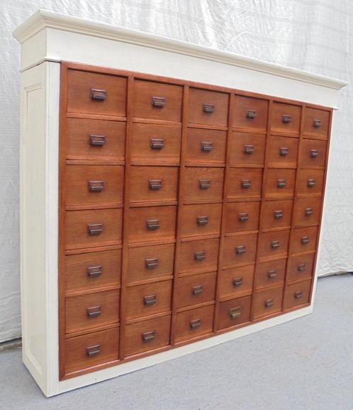 Ladekast  apothekerskast winkelkast schoolkast archiefkast, Antiek en Kunst, Antiek | Meubels | Kasten, Ophalen of Verzenden