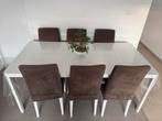 Eettafel met 6 stoelen - stevige set in goede staat, Ophalen, Gebruikt, 4 tot 6 stoelen