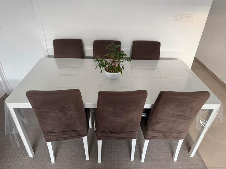 Eettafel met 6 stoelen - stevige set in goede staat, Huis en Inrichting, Complete eetkamers, Gebruikt, 4 tot 6 stoelen, Ophalen