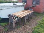 6 stoelen en tafel, Tuin en Terras, Ophalen, Gebruikt