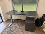 Bureau antraciet grijs met ladenblok op wieltjes, Huis en Inrichting, Ophalen, Gebruikt