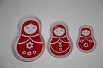 Set van 3 babushka matroesjka popjes snack serveer bordjes, Enlèvement ou Envoi, Utilisé, Céramique, Balance ou Balances