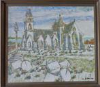 ALFONS BLOMME / KERK IN BRETAGNE / OLIEVERF / 79x89cm KADER, Enlèvement