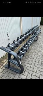 Dumbels met rek, Sport en Fitness, Fitnessmaterialen, Ophalen, Zo goed als nieuw