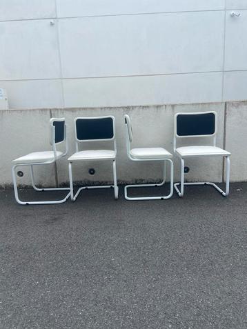 4 vintage stoelen - stalen buisstoelen - jaren 80 beschikbaar voor biedingen