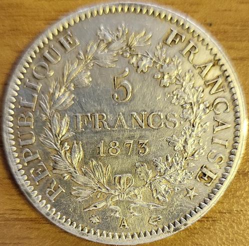 FRANKRIJK 5 Fr Hercules 1873 AG.900 A Parijs KM#820.1 EF, Postzegels en Munten, Munten | Europa | Niet-Euromunten, Losse munt