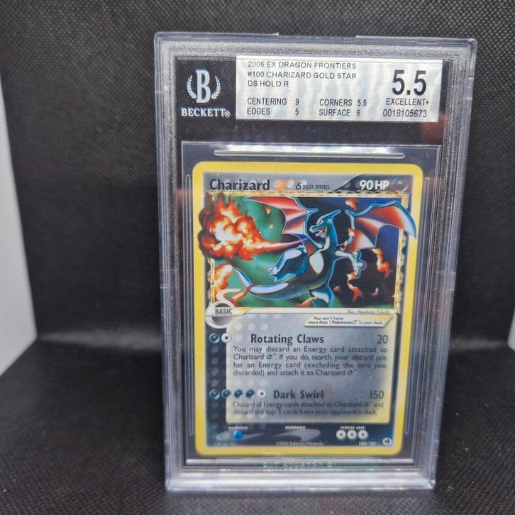 Charizard Gold Star Holo Ex Dragon Frontiers BGS 5.5, Hobby en Vrije tijd, Verzamelkaartspellen | Pokémon, Zo goed als nieuw, Ophalen of Verzenden