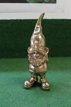 Tuinkabouter goud met gouden zonnebril, Ophalen of Verzenden, Nieuw, Kunststof, Tuinkabouter