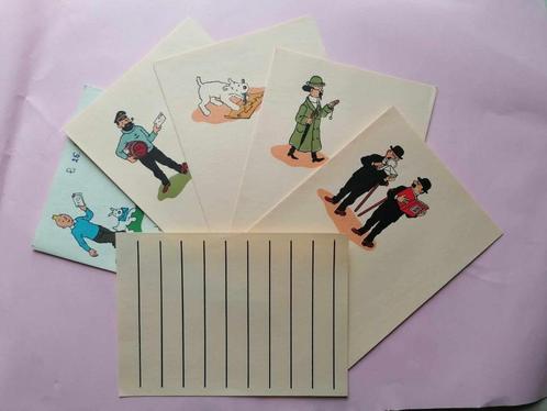 tintin 1955 papier a lettres vintage, Collections, Personnages de BD, Utilisé, Image, Affiche ou Autocollant, Tintin, Enlèvement ou Envoi