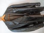 Vintage halflange leren jas zwart, Ophalen, Gedragen, Zwart
