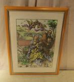 Mooi Oude Gravure 'De Heilige Familie' - 44x34, Antiek en Kunst, Kunst | Etsen en Gravures, Ophalen of Verzenden
