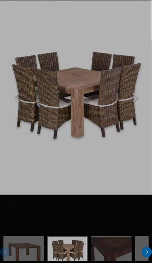 Table 140x140 cm – Sheesham massif naturel, Huis en Inrichting, Tafels | Eettafels, Zo goed als nieuw, Vierkant, Ophalen
