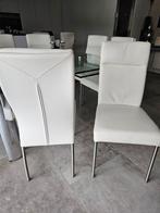 8 Witte lederen lichtgewicht stoelen, Huis en Inrichting, Ophalen, Gebruikt