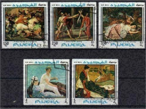 Fujeira 1968 - Yvert 229SW-233SW - Schilderijen (ST), Postzegels en Munten, Postzegels | Azië, Gestempeld, Verzenden
