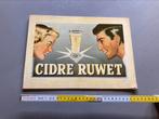 Cidre Ruwet met takszegel, Verzamelen, Ophalen of Verzenden, Zo goed als nieuw, Reclamebord