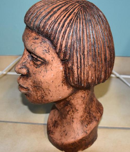 Tête homme en terre cuite Afrique J. Lannoy, Antiquités & Art, Art | Sculptures & Bois, Enlèvement