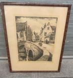 Lithographie Bruges signe Fernand lienaux, Enlèvement ou Envoi