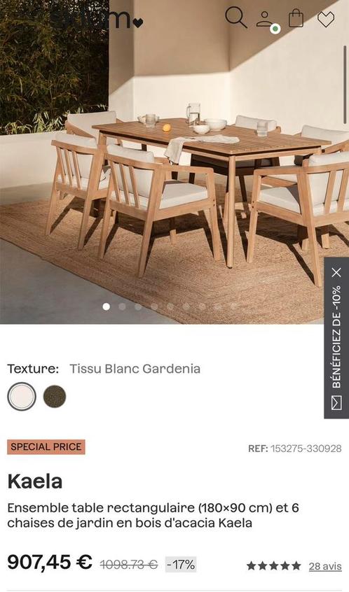 Magnifique ensemble de jardin SKLUM - modèle Kaela -, Tuin en Terras, Tuinsets en Loungesets, Nieuw, Ophalen