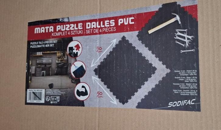 4 stuks PVC puzzel matten van 9 mm dik., Sport en Fitness, Fitnessapparatuur, Nieuw, Ophalen of Verzenden