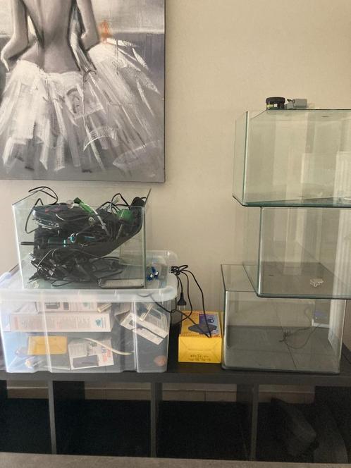 4 aquariums 35 l met toebehoren, Animaux & Accessoires, Poissons | Aquariums & Accessoires, Utilisé, Aquarium vide, Enlèvement