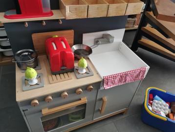 Speelkeuken - Linum (grijs), Enlèvement, Comme neuf, Bois, Jouer à la cuisine