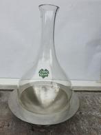 Wijnkaraf van l´esprit & le vin. De houder: tin Hoogte 27 cm, Antiek en Kunst, Antiek | Glaswerk en Kristal, Ophalen of Verzenden