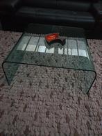 Glazen design salontafel dik glas 100x100, Ophalen, Zo goed als nieuw, Glas