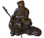bronzen Japanse wijze man., Antiek en Kunst, Ophalen of Verzenden