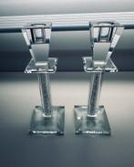 Paar designkandelaars — transparant glas, Ophalen, Nieuw, Kandelaar