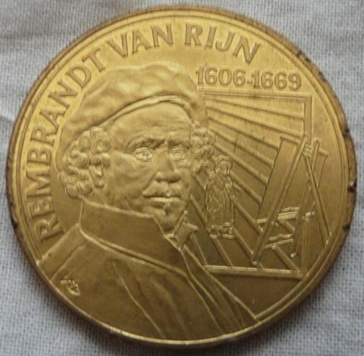 Penning Rembrandt van Rijn, Beroemde Nederlanders, KNM 1992., Postzegels en Munten, Penningen en Medailles, Overige materialen