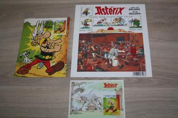 Astérix , 3 postzegel gerelateerde items ,2 vel ,1 kaart