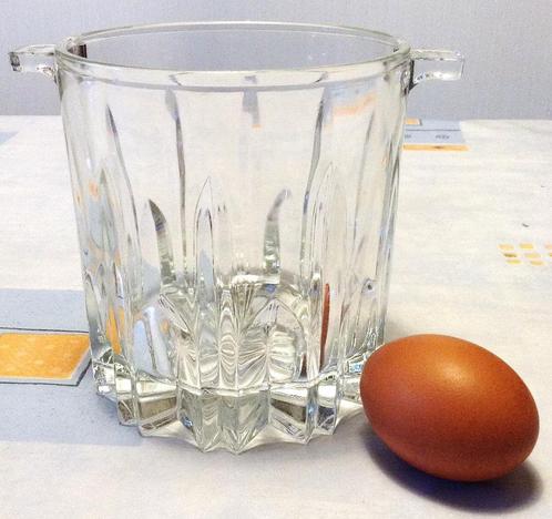 Vintage kleine glazen ijsemmer ijsblokjes of wijnkoeler Ital, Huis en Inrichting, Keuken | Servies, Zo goed als nieuw, Overige typen