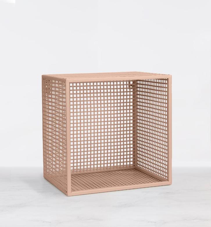 Wire Box Lichtroze – Wandrek / Opbergbox - 32x32x25cm, Huis en Inrichting, Woonaccessoires | Schalen en Manden, Nieuw, Mand, Vierkant