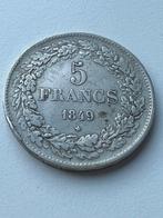 Belgie 5 Francs 1849 * Leopold I, Postzegels en Munten, Munten | België, Ophalen of Verzenden, Zilver, Losse munt, Zilver