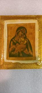 Petite icône en bois de la vierge marie, Antiek en Kunst, Antiek | Religieuze voorwerpen, Ophalen of Verzenden