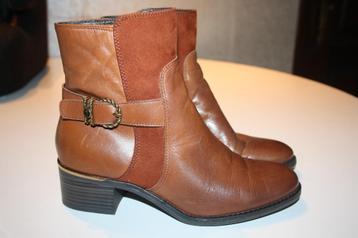 damesschoenen- Lederen bruine botjes merk Tamaris  maat 37, Brun, Enlèvement, Neuf, Tamaris