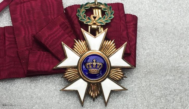 🚨RARE ABL: TWEETALIGE KROONCOMMANDANT BELGIQUE, Verzamelen, Militaria | Algemeen, Landmacht, Lintje, Medaille of Wings, Verzenden