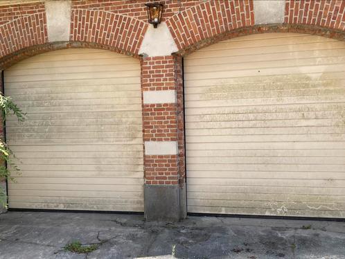 Double porte de garage électrique couleur crème, Tuin en Terras, Tuinhuizen, Gebruikt, Kunststof, 250 tot 300 cm, 200 tot 400 cm