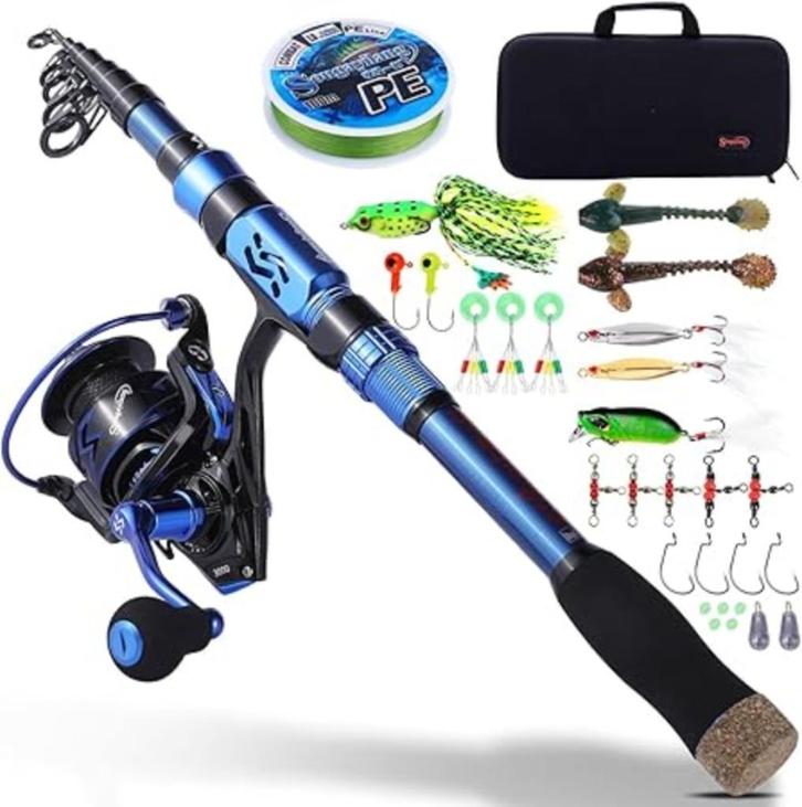 Sougayilang Vishengel en haspel SNELLE GRATIS LEVERING, Watersport en Boten, Hengelsport | Witvissen, Nieuw, Complete set, Verzenden