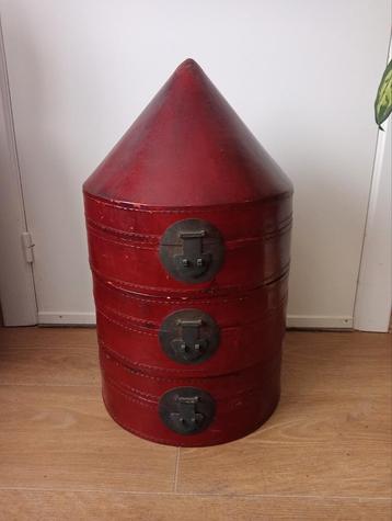Traditionele vintage chinese hoedenkast 3 lagen beschikbaar voor biedingen