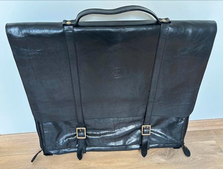 Opvouwbare kledingtas zwart leder Conte Max, Handtassen en Accessoires, Tassen | Reistassen en Weekendtassen, Zwart, Ophalen of Verzenden