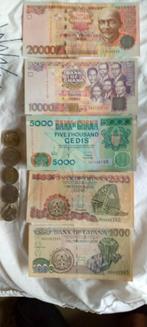 Ghana bankbiljetten + munten, Postzegels en Munten, Bankbiljetten | Afrika, Verzenden, Overige landen, Setje