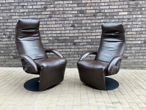 2x relax Jori Yoga marron foncé, récents. Tête réglable, Maison & Meubles, Fauteuils, Enlèvement ou Envoi