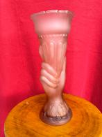 Art-deco vaas in roze glaspasta, Ophalen of Verzenden
