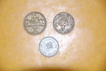 LEBANON : 5 Piastres 1954, 10 P 1955, 25 P 1952 beschikbaar voor biedingen