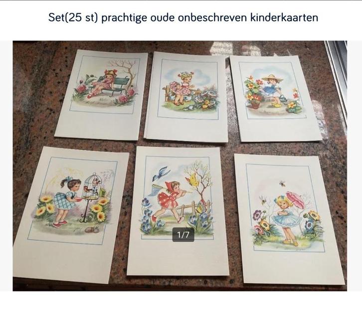 Set(25st) oude prachtige onbeschreven kinderkaarten,jaren 60, Diversen, Wenskaarten, Nieuw, Ophalen of Verzenden