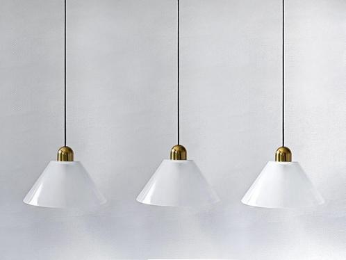hanglampen Glashütte Limburg, Huis en Inrichting, Lampen | Hanglampen, Gebruikt, Glas, Metaal, Overige materialen, Ophalen